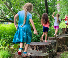 Kids can romp through the woods at Tyler Arboretum. Photo courtesy of the arboretum