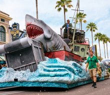 The shark from Jaws makes a terrifying appearance at the new Universal Mega Movie Parade! Photo courtesy Universal Orlando Resort