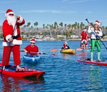 Only in LA can you paddle with Santa. Photo courtesy of Ventura Harbor Village