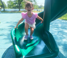 Marina Playground has plenty of slides to experience.