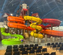 The massive water park at Great Wolf Lodge in Maryland features a whopping 22 water slides. Photo by Jennifer Marino Walters