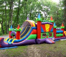 Fiesta Bounce has elaborate and massive bouncy houses sure to please energetic birthday kids.