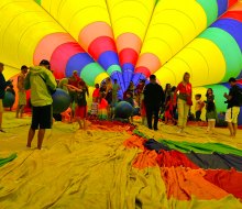Play under the balloons at the Hudson Valley Hot Air Balloon Festival. Photo courtesy of the festival