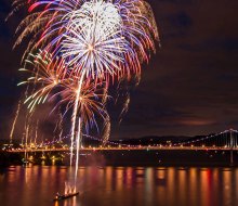 Watch a fireworks display like you’ve likely never seen before: in the middle of the Hudson River. Photo courtesy of Walkway over the Hudson 