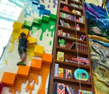 Palisade Center's Climbzone features themed rock walls as high as 40 feet. Photo courtesy of Climbzone.