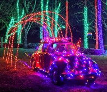 Peace, Love & Lights at the Bethel Woods Center features lots of groovy displays. 