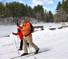 Rent cross country skis and hit the groomed paths of Winding Trails. Photo courtesy of Winding Trails