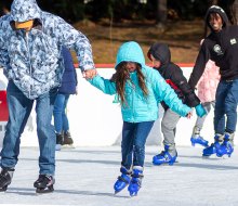 The best outdoor ice skating rinks in Connecticut are ideal for family fun this winter! Photo courtesy of Winterfest  in Hartford