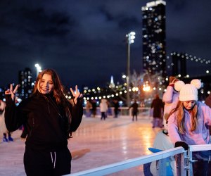 Roebling Rink at Brooklyn Bridge Park welcomes visitors to skate under an NYC landmark.