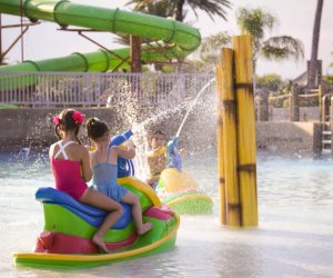 Moody Gardens features a variety of water features where kids can cool down.