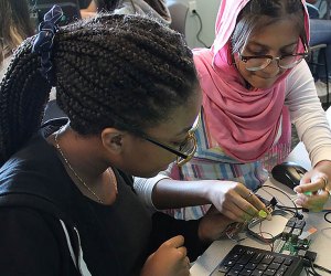 GOALS for Girls Summer Intensive is a free STEM program for NYC girls in eighth or ninth grade. Photo courtesy of the Intrepid Museum