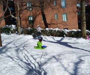 Sledding hills in NYC: Stuy-Town