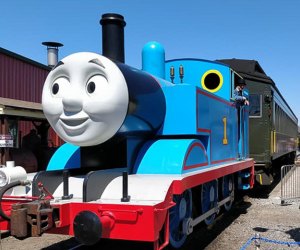 Down the hill and 'round the bends come the best things to do in May! Day Out with Thomas: The Bubble Tour. Photo courtesy of Essex Steam Train