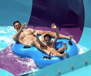 Picture of Father and Sun on Waterslide - Best Summer Day Trips from CT