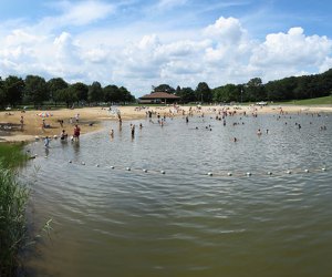 Hooks Creek Lake's swimming beach