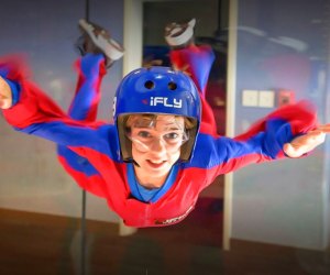 Birthday parties at these indoor skydiving venues include a flight class, two flights per guest, and party room time.  Photo courtesy of iFly