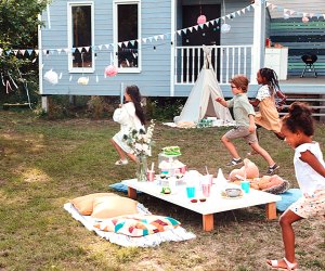 Set up tents and treats outdoors for parties when the weather is nice.