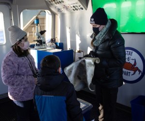  Guides on the Seal-Spotting cruise in Norwalk have lots of great information to share, photo courtesy of Ally Noel