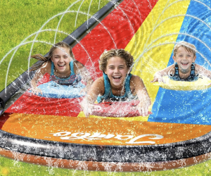 JAMBO Premium 3-Lane Slip Slash and Slide: 100 Fun Party Games for Kids of All Ages