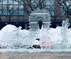 Mark your calendars for the free Winter Ice Sculpture Show on Governors Island. Photo courtesy of Okamoto Studio