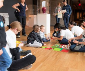 Kids collaborate with students at Family Day at Yale University Art Gallery. Photo by Jessica Smolinski