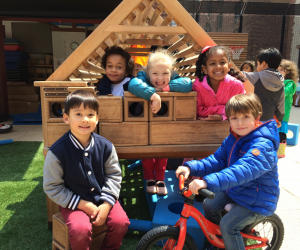 Preschoolers at All Souls get plenty of play time to romp on the rooftop playground. Photo courtesy of the school