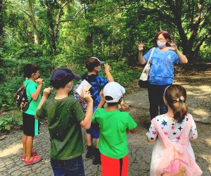 Instructor leads outdoor classes at the Alley Pond Environmental Center