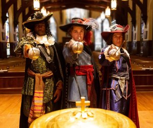 All for one, and one for all! Draw your swords and prepare for a swashbuckling good time as the Three Musketeers take over the Alley Theatre stage./Photo courtesy of Lynn Lane.
