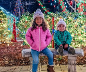 There may be a chill in the air but seeing Christmas lights on houses in Connecticut neighborhoods puts a warm smile on kids' faces. Photo courtesy of Amarantes Winter Wonderland