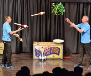 This juggling show helps teach kids the wonders of physics at the Museum of Science. Photo courtesy of the Amazing Nano Brothers Juggling Show
