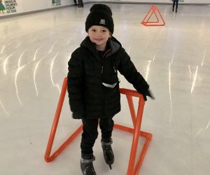 Little boy on the rink at the Brooklyn Children's Museum's new ArtRink
