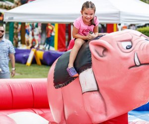 Round up the kids for the Pigs and Peaches BBQ Festival in Kennesaw to enjoy music, a kids' zone, and of course, barbecue.  Photo courtesy of the festival