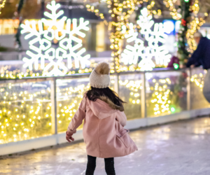 Ice skate surrounded by twinkling holiday lights at Skate the Station. Photo courtesy Atlantic Station