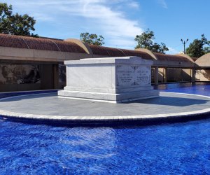 The tombs of Martin Luther King Jr. and Coretta Scott King and the reflecting pool are part of the King Center at the Martin Luther King Jr. National Historic Park.