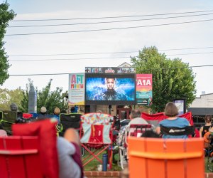 Purchase dinner from local restaurants or pack one from home for Duluth's summer movie series, Flicks on the Bricks. Photo courtesy of the event