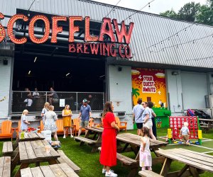 Kids will stay entertained, and parents can relax with a pint at Scofflaw Brewing. Photo by author