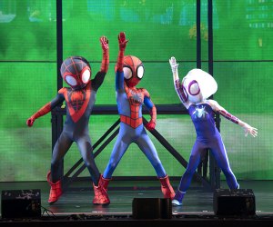 Team Spidey from “Marvel’s Spidey and His Amazing Friends” help save an important playdate in Disney Jr. Live: Let's Play! Photo by Phil McCarten