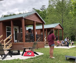 KOA campgrounds are great places for family camping, like KOA Blue Ridge Riverside Cabins (pictured here). Photo by Ali Kieffer