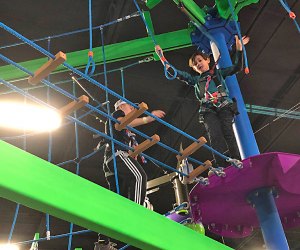 Unplugged Fun on Long Island Attempt the aerial ropes course at Bounce! in Syosset.