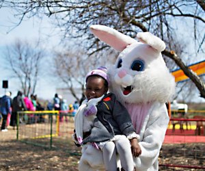 Meet the Easter Bunny and make a for dash for eggs at the Easter Egg Hunt at Green Meadows Farm at Floyd Bennett Field. Photo courtesy of Aviator Sports