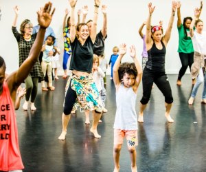 Join the BAM DanceAfrica Community Workshop in Brooklyn Bridge Park for a fun-filled, hands-on workshop. Photo courtesy of BAM