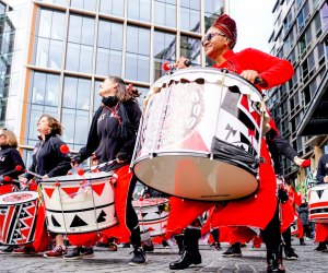 Enjoy live music from bands like Batala DC at the Mardi Gras celebration at the Wharf. Photo by Miki Jourdan via Flickr  (CC BY-NC-ND 2.0)