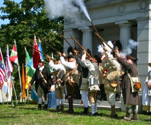 Colonial pageantry is on display during the annual re-enactment of the Battle of Brooklyn at Green-Wood Cemetery. Photo courtesy of the event