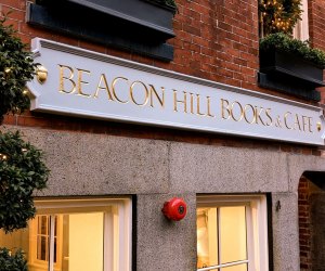 Photo of Beacon Hill Books & Cafe exterior and sign.