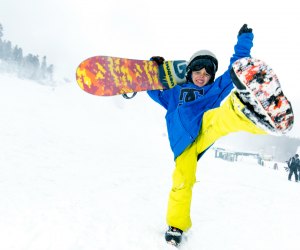 Snowboard show off at Big Bear Mountain Resort