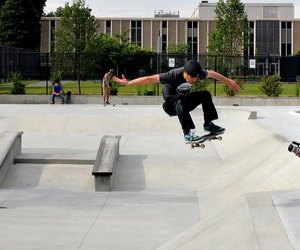 They Oyster Bay skate park offers 15,000-squar3-feet of obstacles