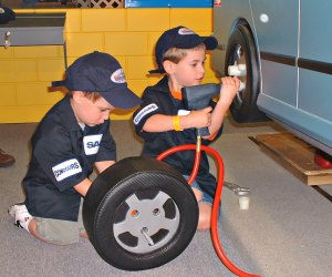 Need a tire changed? Practice at Betty Brinn Children's Museum. Photo courtesy of Visit Milwaukee