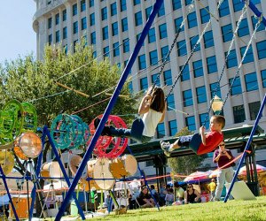 The Swingset Drumkit will be at Lincoln Center's Big Umbrella Outdoors Fest
