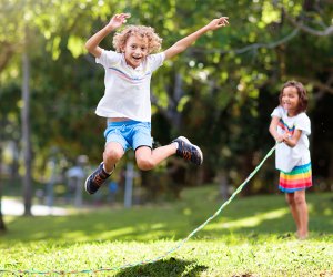Jump rope solo, skip with siblings, or round up the whole gang for double dutch.
