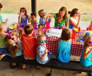 No one worries about noisemakers when it's a party in the park!